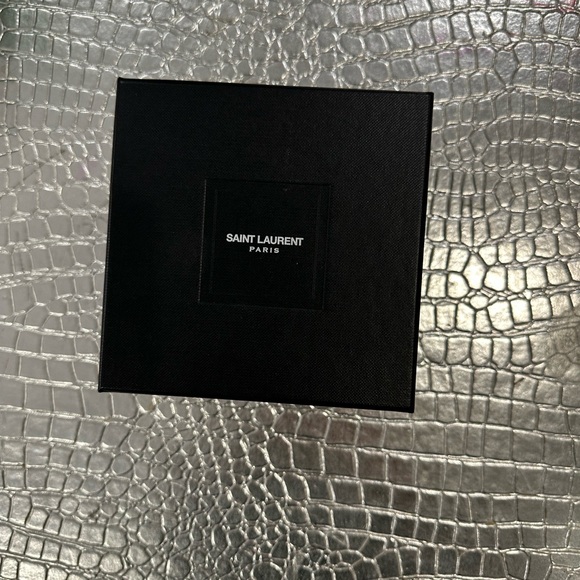 Yves Saint Laurent Black Leather Cuff Bracelet - Picture 2 of 8